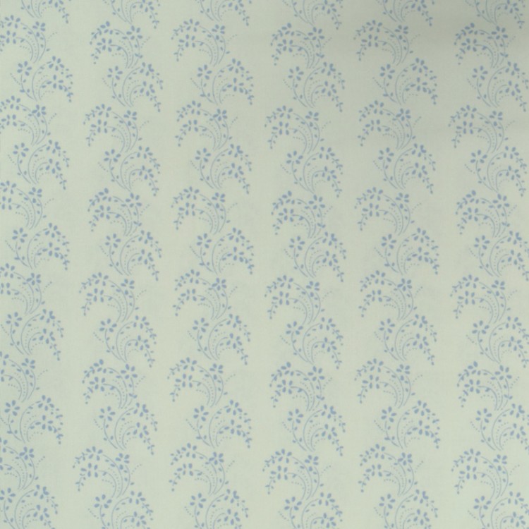 Tissu fantaisie - Jasmin blue - Lignes feuillage