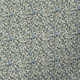 Tissu coton - Léonie ivoire bleu