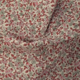 Tissu coton - Leonie ivoire rose