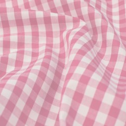 Tissu coton - Vichy rose 6mm