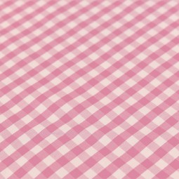 Tissu coton - Vichy rose 6mm