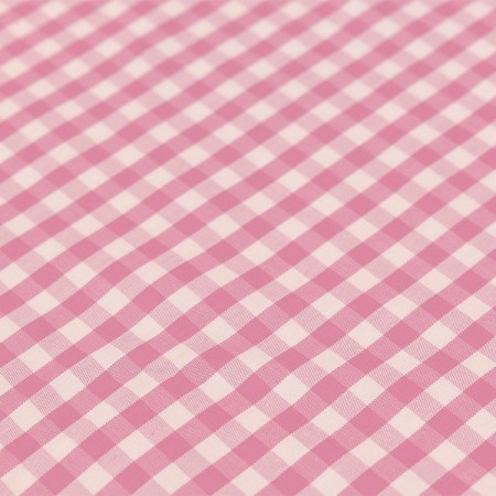 Tissu coton - Vichy rose 6mm