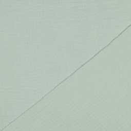 Tissu double gaze de coton bio menthe