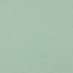 Tissu double gaze de coton bio menthe