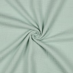 Tissu double gaze de coton bio menthe