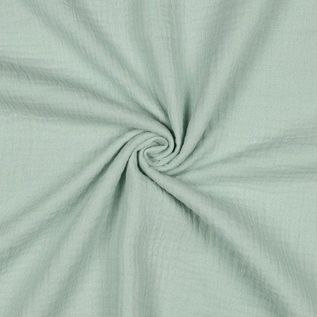 Tissu double gaze de coton bio menthe