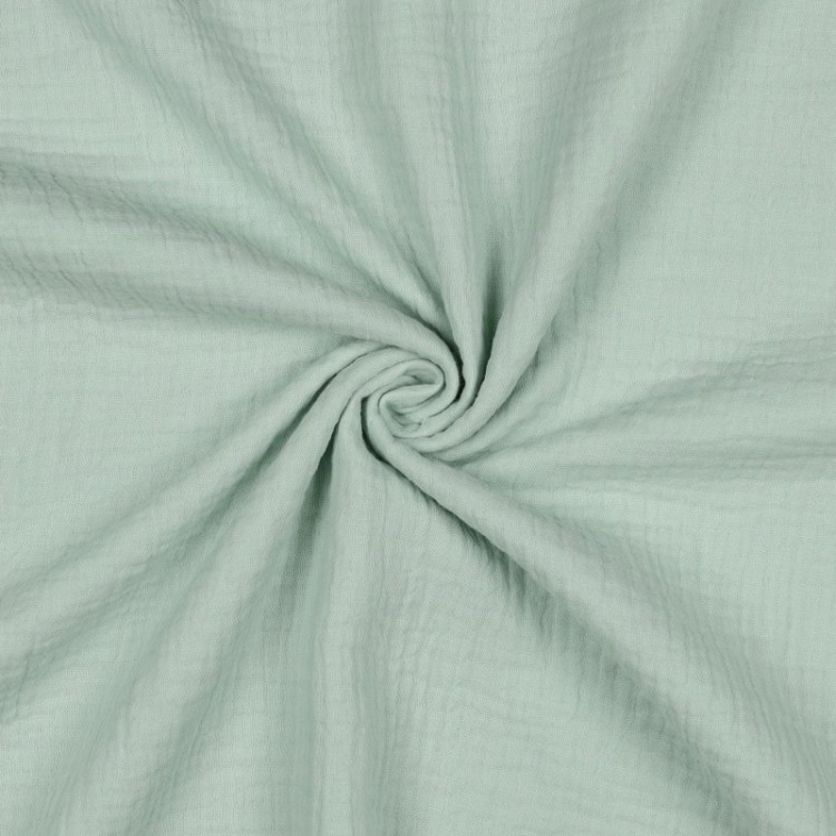 Tissu double gaze de coton bio menthe
