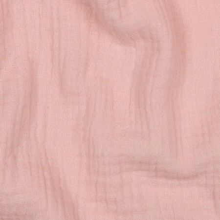 Tissu double gaze de coton bio rose claire