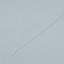 Tissu double gaze de coton bio bleu claire