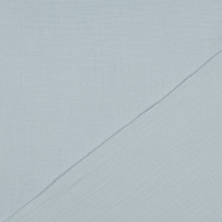 Tissu double gaze de coton bio bleu claire