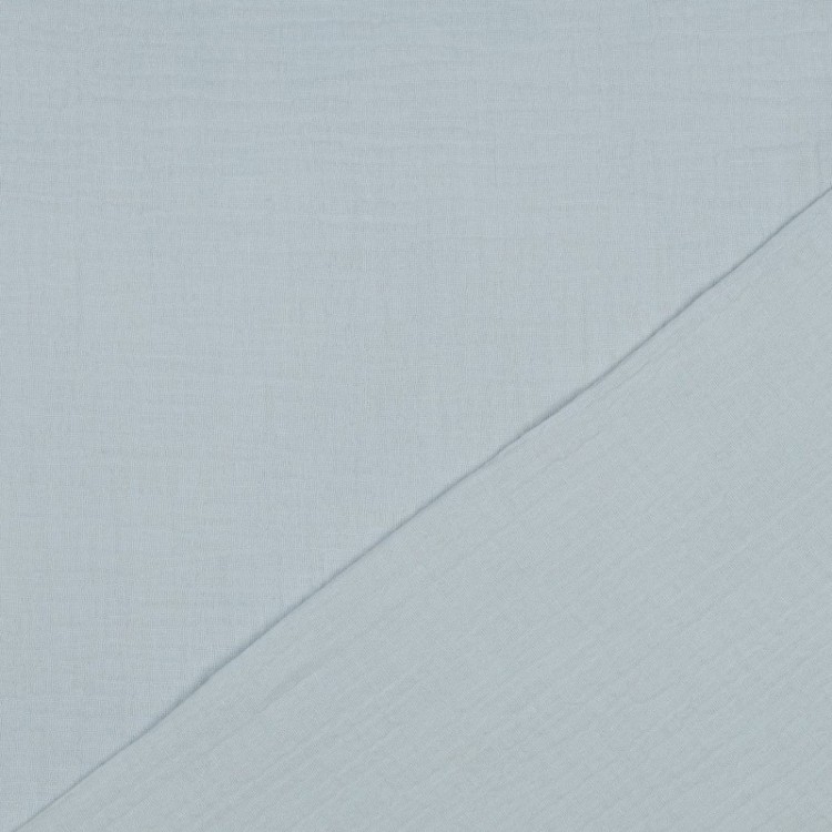 Tissu double gaze de coton bio bleu claire