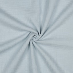 Tissu double gaze de coton bio bleu claire