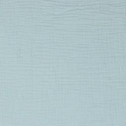 Tissu double gaze de coton bio bleu claire