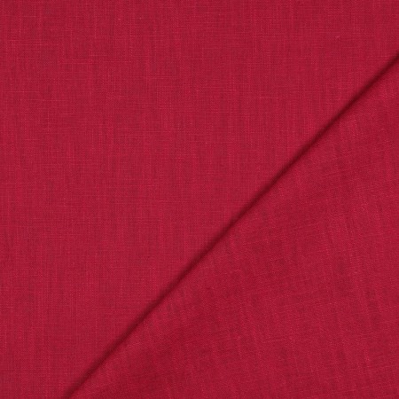 Tissu lin coton - Cerise