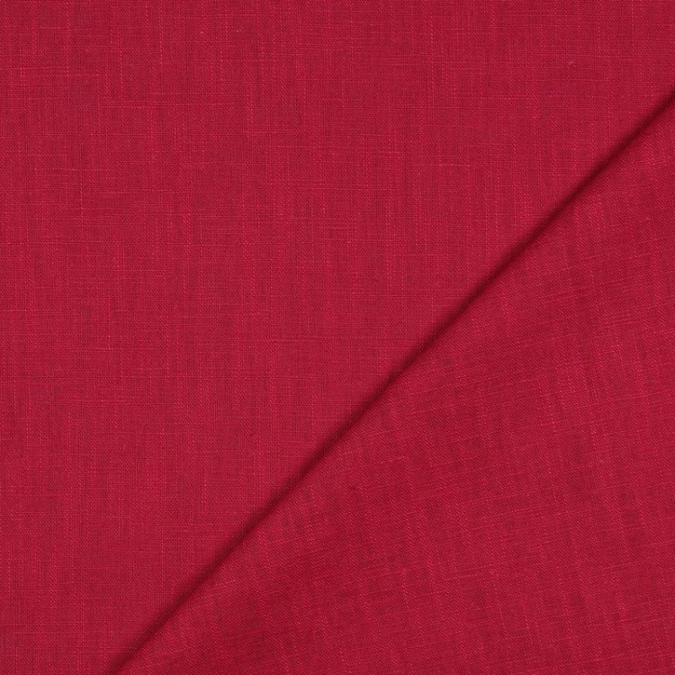 Tissu lin coton - Cerise