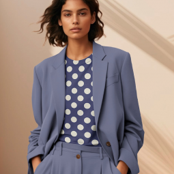 Tissu viscose - Blue dots