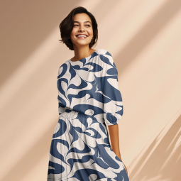 Tissu viscose - Blue organic