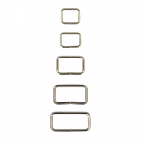 Passant rectangulaire métal argent