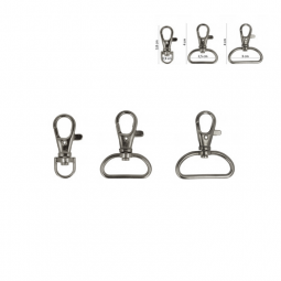 Mousqueton métal rotatif argent