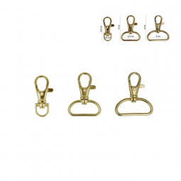 Mousqueton métal rotatif or