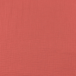 Tissu double gaze - Corail