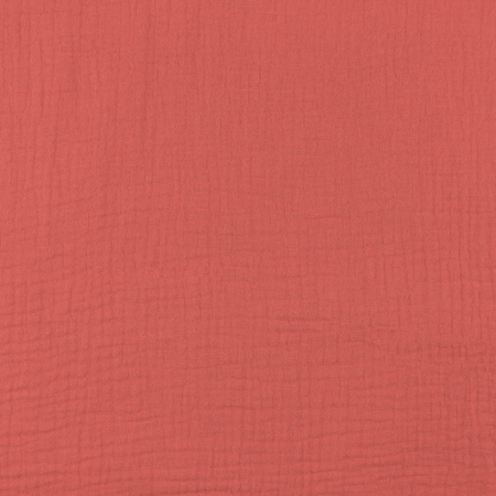 Tissu double gaze - Corail