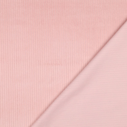 Tissu velours grosses côtes - Rose