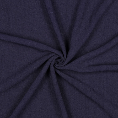 Tissu viscose et lin - Bleu navy