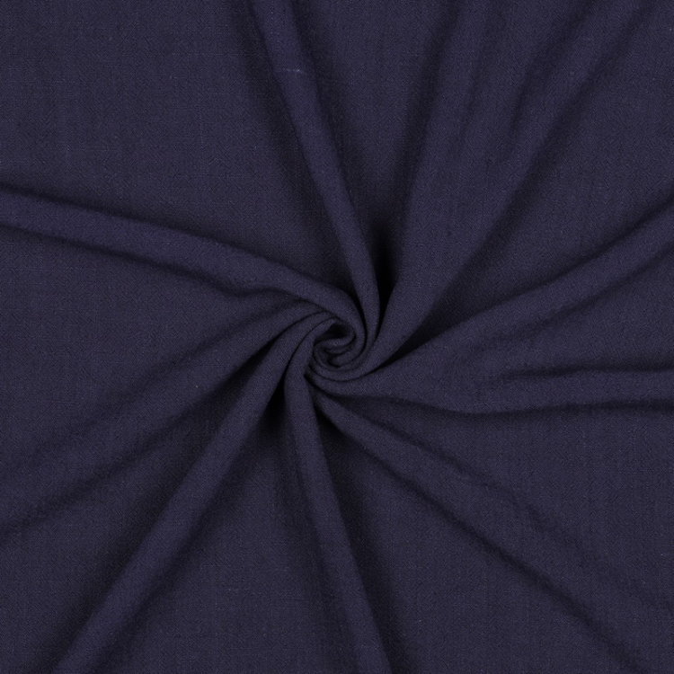 Tissu viscose et lin - Bleu navy