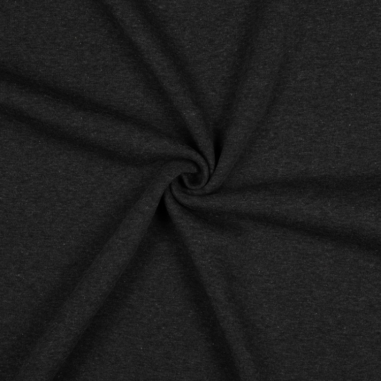 Tissu jersey sweat chiné - Gris foncé