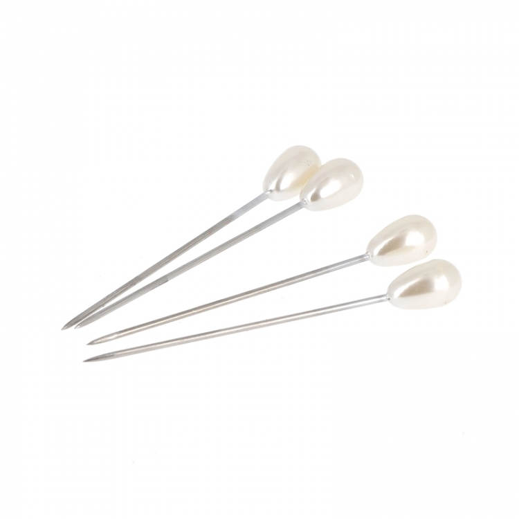 Épingles décoratives tête nacrée poire 38 mm