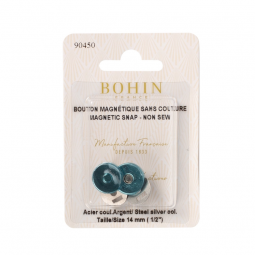 Bouton magnétique sans couture 14 mm argent Bohin