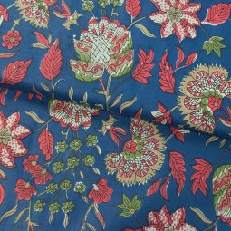 Tissu coton indienne - Pune bleu foncé