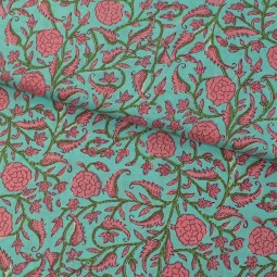 Tissu coton indienne - Surate bleu