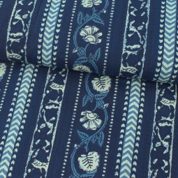 Tissu coton indienne - Mumbai indigo
