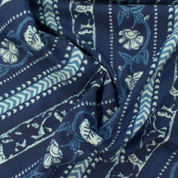 Tissu coton indienne - Mumbai indigo