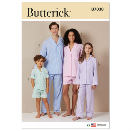 Patron Butterick 7030 - Pyjama pour toute la famille