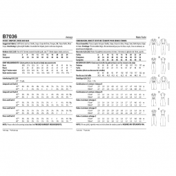 Patron Butterick 7036 - Robe ou combinaison rétro année 80