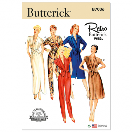 Patron Butterick 7036 - Robe ou combinaison rétro année 80