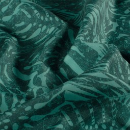 Tissu short de bain déperlant - Feuille bleu canard