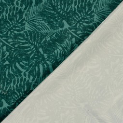 Tissu short de bain déperlant - Feuille bleu canard