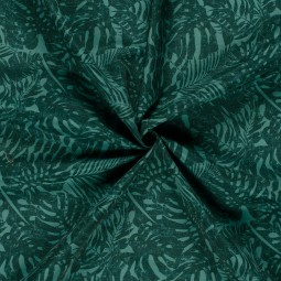 Tissu short de bain déperlant - Feuille bleu canard