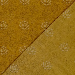 Tissu voile de coton - Abstrait ocre