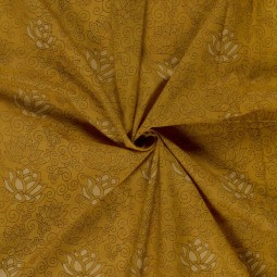 Tissu voile de coton - Abstrait ocre