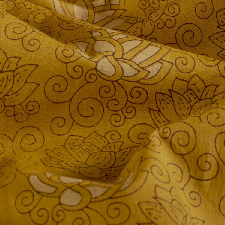 Tissu voile de coton - Abstrait ocre