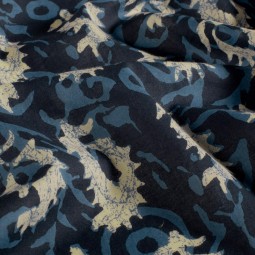 Tissu voile de coton - Abstrait indigo pic