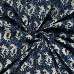 Tissu voile de coton - Abstrait indigo pic