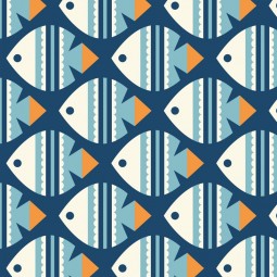 Tissu canvas - Cloud 9 fabrics - Ocean motion Fish