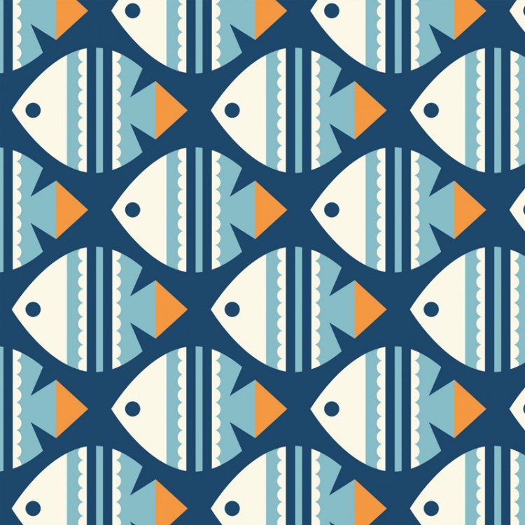 Tissu canvas - Cloud 9 fabrics - Ocean motion Fish