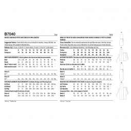Patron Butterick 7040 - Robe ajustée